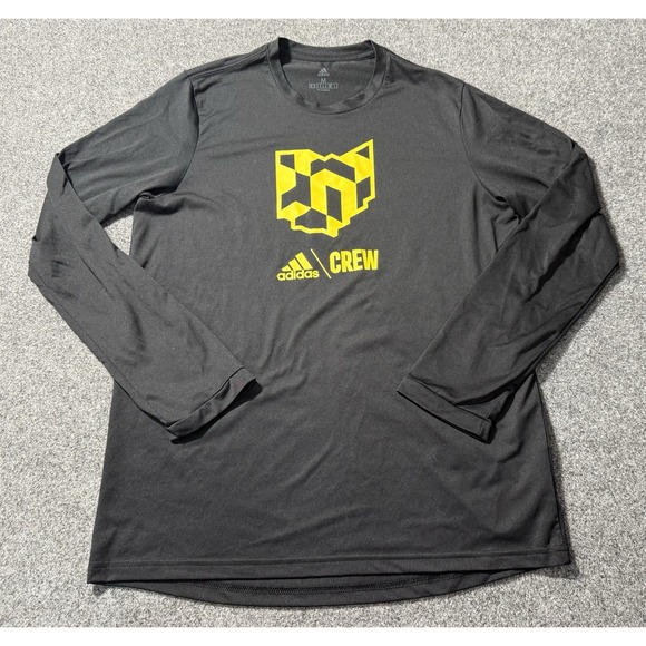 Adidas Men's Columbus Crew Icon Long Sleeve T-Shirt Size Medium Black - Picture 1 of 10